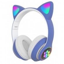 Беспроводные наушники Cat Ear YR-28 Детские с кошачьими ушками Bluetooth и RGB подсветкой Синие Беспроводные наушники Cat Ear YR-28 Детские с кошачьими ушками Bluetooth и RGB подсветкой Синие